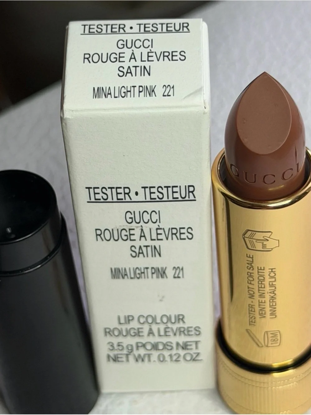 Gucci Satin Lipstick Mina Light Pink 221 - NEW-Tester-Not Used